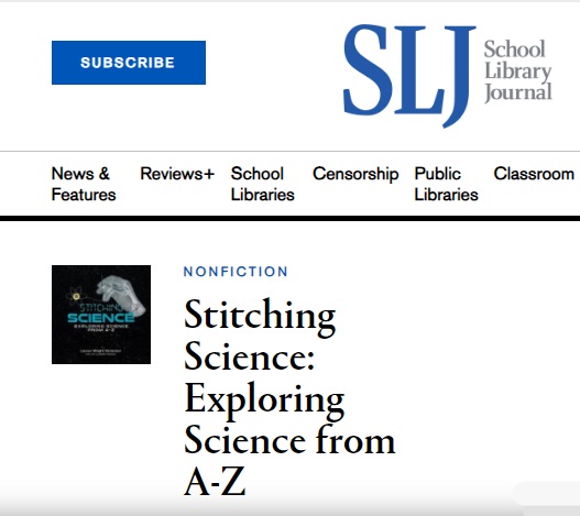 screenshot image of Stitching Science on SLJ website