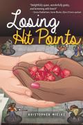 The cover of Losing Hit Points by Kristopher Mielke. Main characters Journey and Rumour hold hands and a handful of dice over a game mat. The illustration is by Kate Phillips.